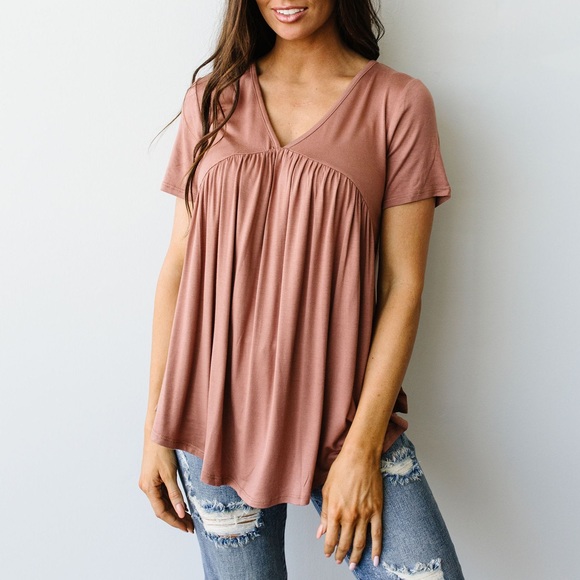 Dash of Pink Tops - Bamboo Knit Top in Ginger